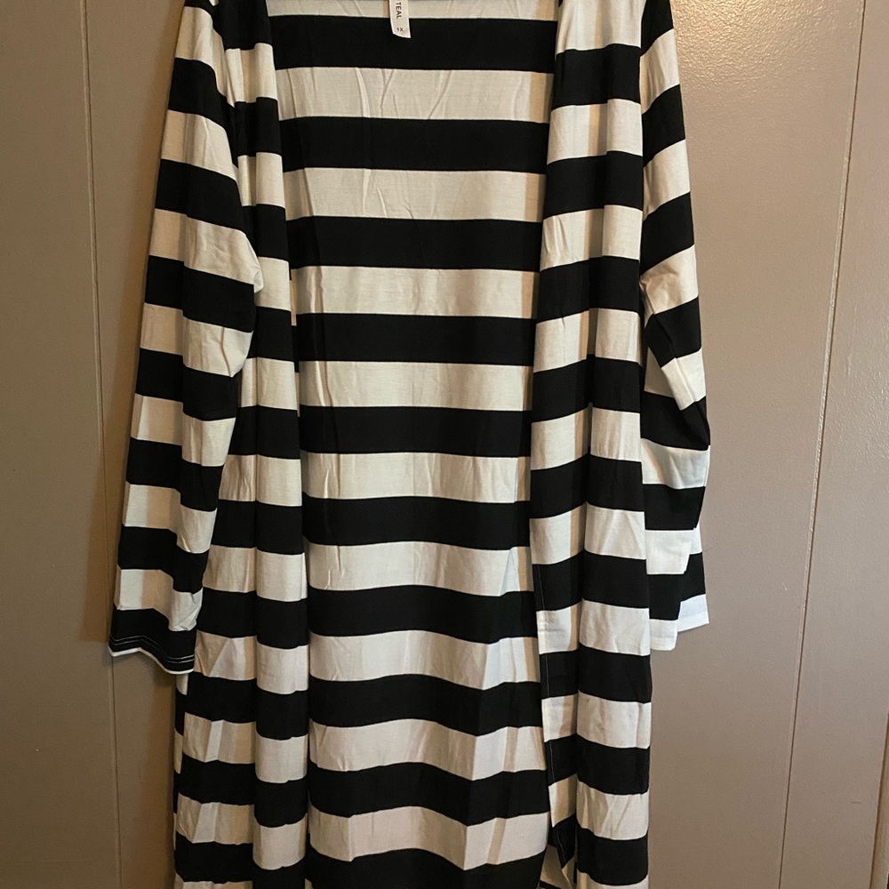 Tickled teal long cardigan